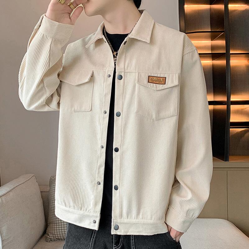 Retro Corduroy Jacket Men's Autumn New Trendy Versatile Casual Shirt Lapel Work Top