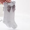 Baby Girls Summer Thin Mesh High Tube Socks Bow Anti-Mosquito Over Knee Stocking