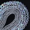 1String 3/4/6/8/10mm Transparent AB Color Crystal Beads Round Square Loose Spacer Glass Beads For DIY Bracelet Necklace Jewelry