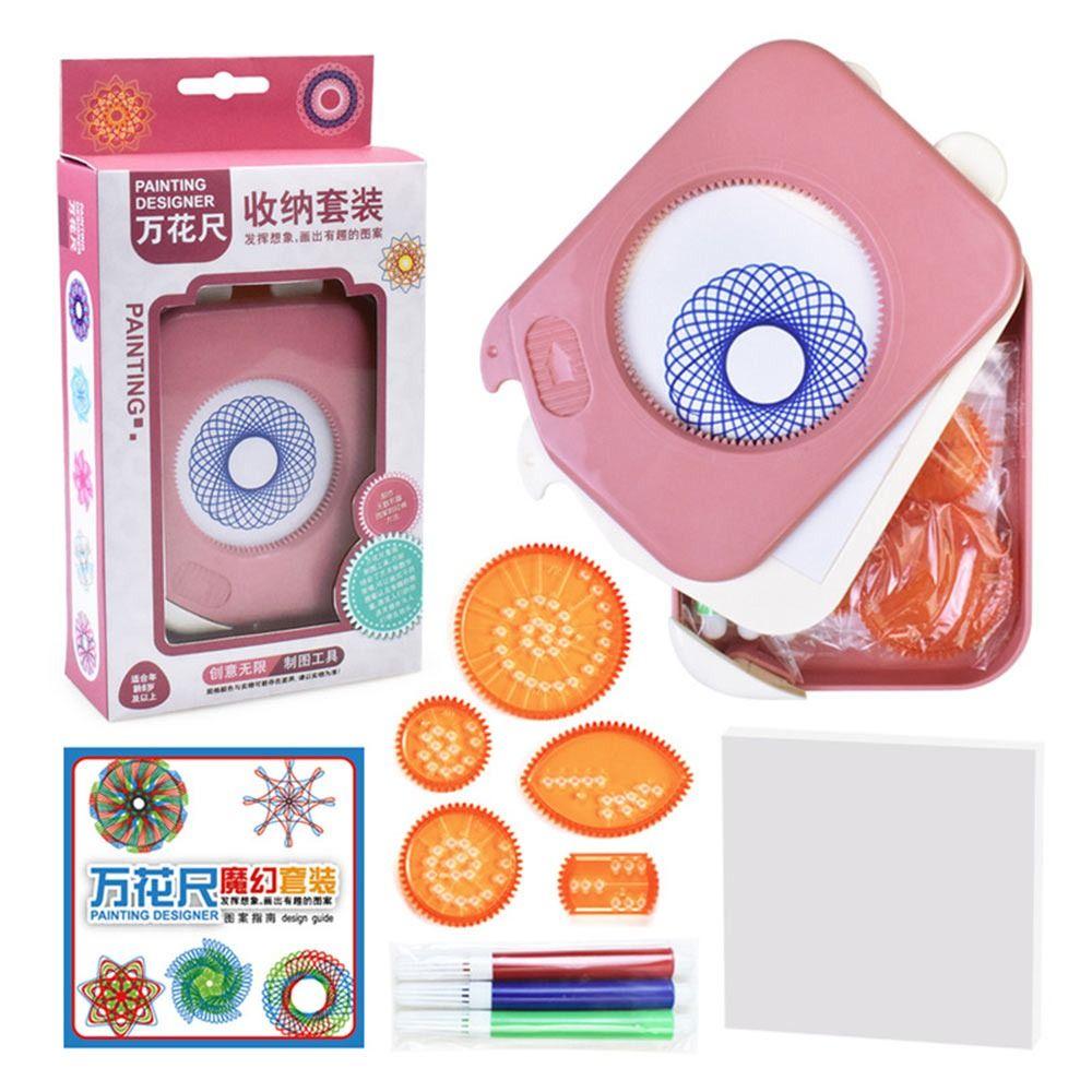 

Interlocking Gears Wheels Spirograph Ruler Plastic Geometric Ruler Art Craft Tool Children 01