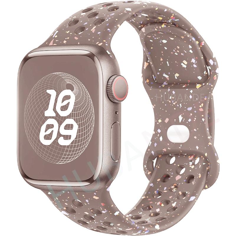 Sport Strap for Apple Watch Band 44mm 45mm 46mm 49mm/38mm 40 41mm Colored Particles Rubber Band IWatch Ultra 11 10 9 8 7 6 5 SE