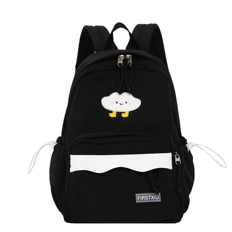 Cartoon Women's Backpack Student Large Capacity School Bag Color Block Campus Backpack