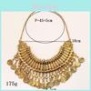 Vintage Coin Necklace With Multilayer Metal Carving And Tassels For Boho Festival Style