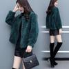Women's Turn Down Collar Long Sleeve Cardigan Slim Fit Solid Fall Winter Faux Shearling Jacket