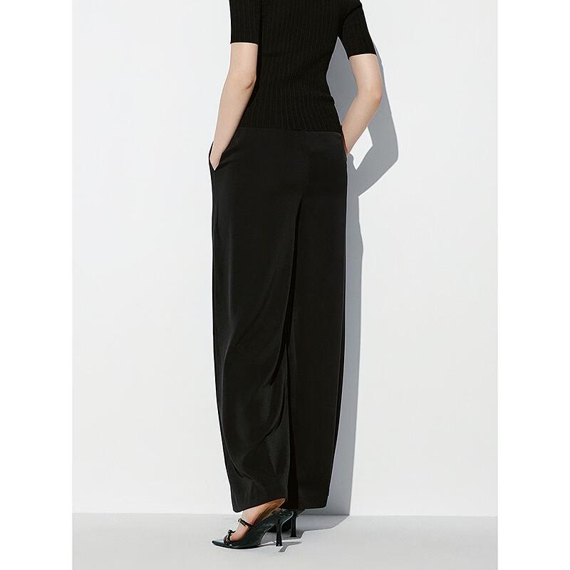 PEACEBIRD Women's Wide-Leg Drape Pleated Casual Pants