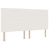 LED Box Spring Bed in Cream and White 200 x 200 cm Cord Fabric