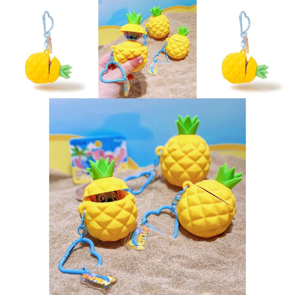 Stitch Summer Beach Collection Pineapple Silicone Keychain With Cute Character Design For Kids And Teens