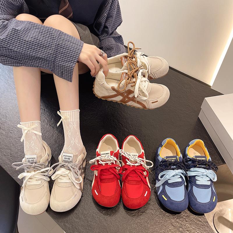 Increase the height of German training thick-soled inner mesh shoes Women's 2025 autumn mesh versatile new sports and leisure shoes Forrest Gump shoes