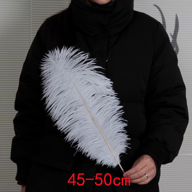Bílá pštrosí pera 15-80 cm pro osvětlení, výzdobu svatební uličky, fotografické rekvizity a ozdoby do váz