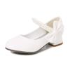 Children's Leather Shoes Elegant Girl Princess Shoes with Bowknot Fashion Chic Versatile Kids Party High-heels Shoes Black White