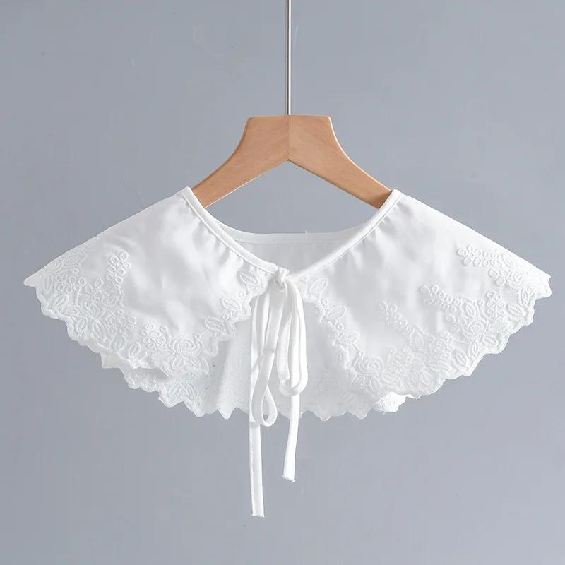 Korean Big Lapel Fake Collar Shoulder Wraps Shawl Female Removable Blouse Tops Shirt Detachable Collar Neckwear False Collar