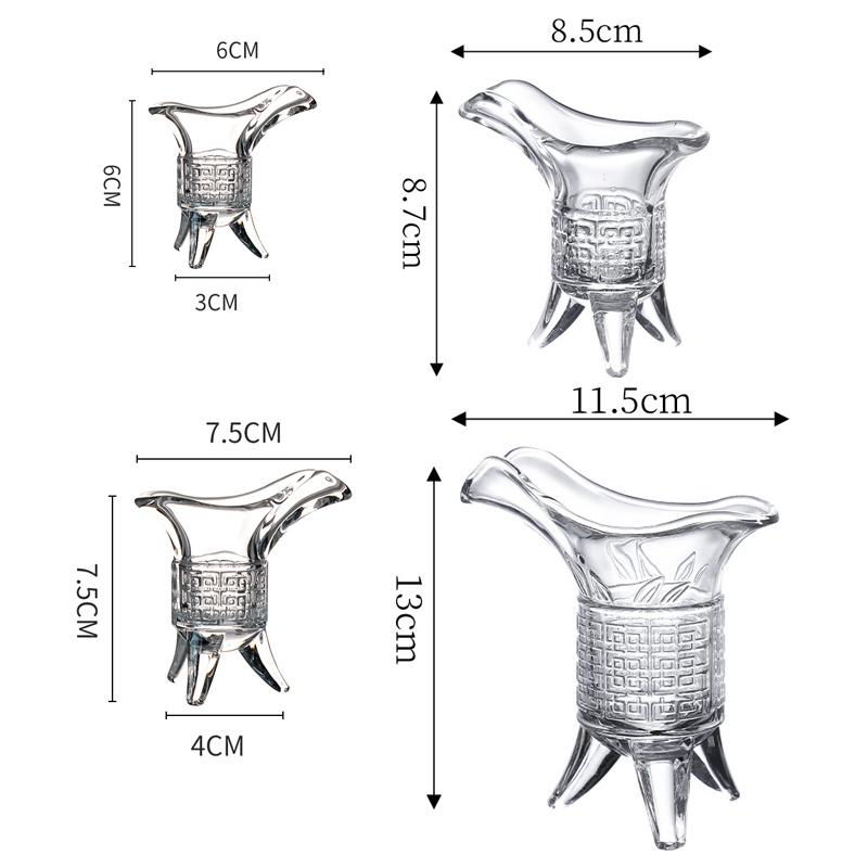 10ml/20ml/30ml/100ml Chinesisches Weinglas im antiken kaiserlichen Stil Vintage Dreibeiniges Glas Kreatives Spirituosenglas