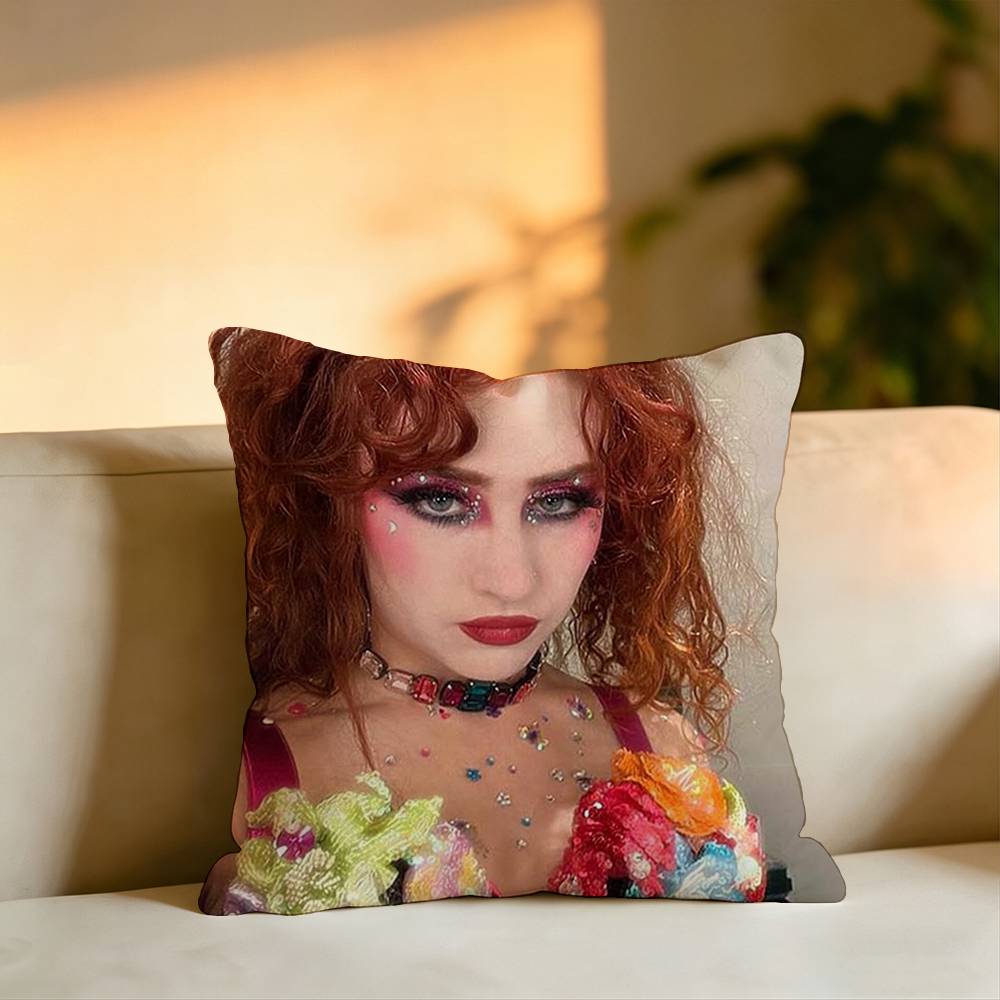 Popular Singer CChappell Roan Pillow Case Square DoubleSided Sofa Cushion Cover Bedroom Bedside Pillow