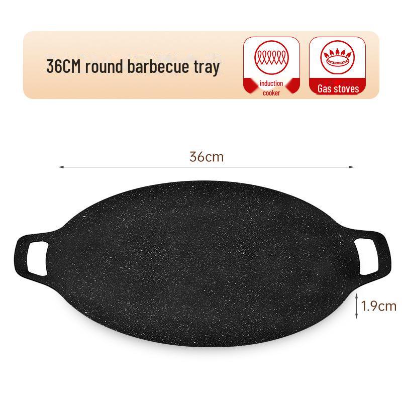 Korean BBQ Non-Stick Stone Grill Plate for Outdoor & Indoor Cooking