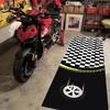 Racing Checkered Motorcycle Pit Mat Anti Slip Parking Rug For Garage Workshop Moto Display Floor Decor Carpet