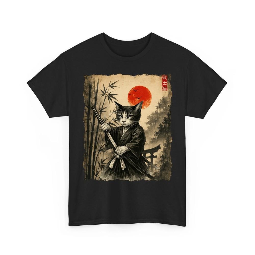 

Samurai Cat Japanese Art Men Boys Funny Graphic Tee Anime Unisex TShirt Unisex T-Shirt XXXL