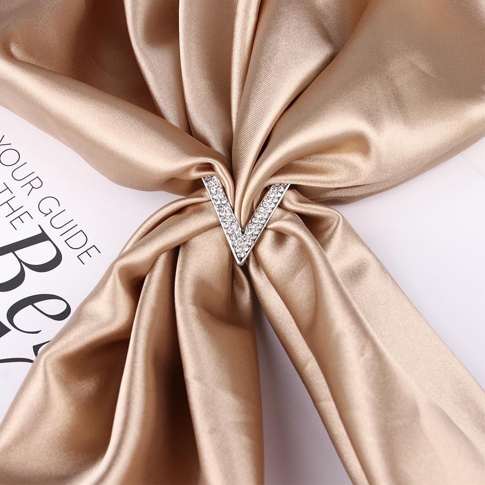 Girls Gift Elegant Scarf Clip V Shape Fashion Accessories Shawl Buckle Scarf Ring Brooch Jewelry