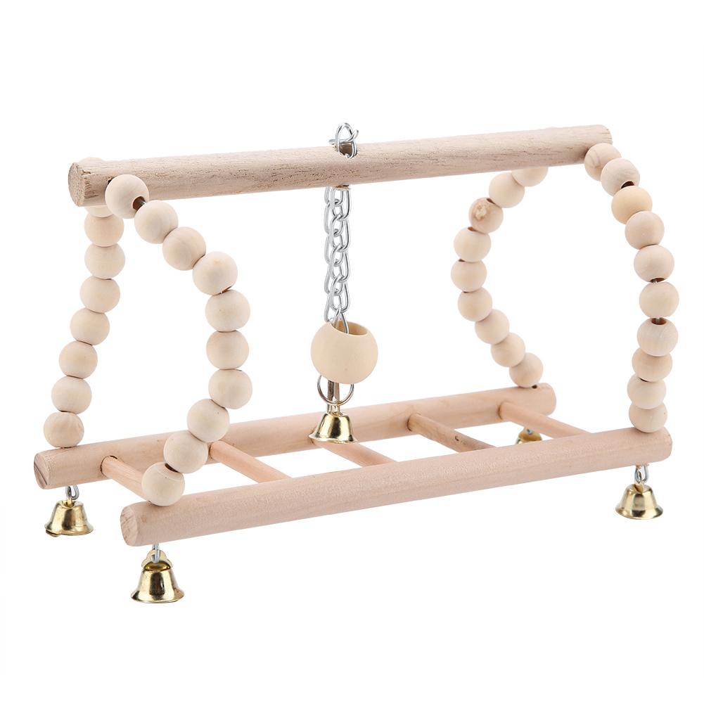 Pet Parrot Toy Wooden Climbing Swing Ladder for Birds Hamster
