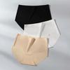 3/6 חלקים תחתונים חלקים לנשים כיסוי מלא תחתוני משי קרח מותניים בינוניים תחתונים רכים ונושמים