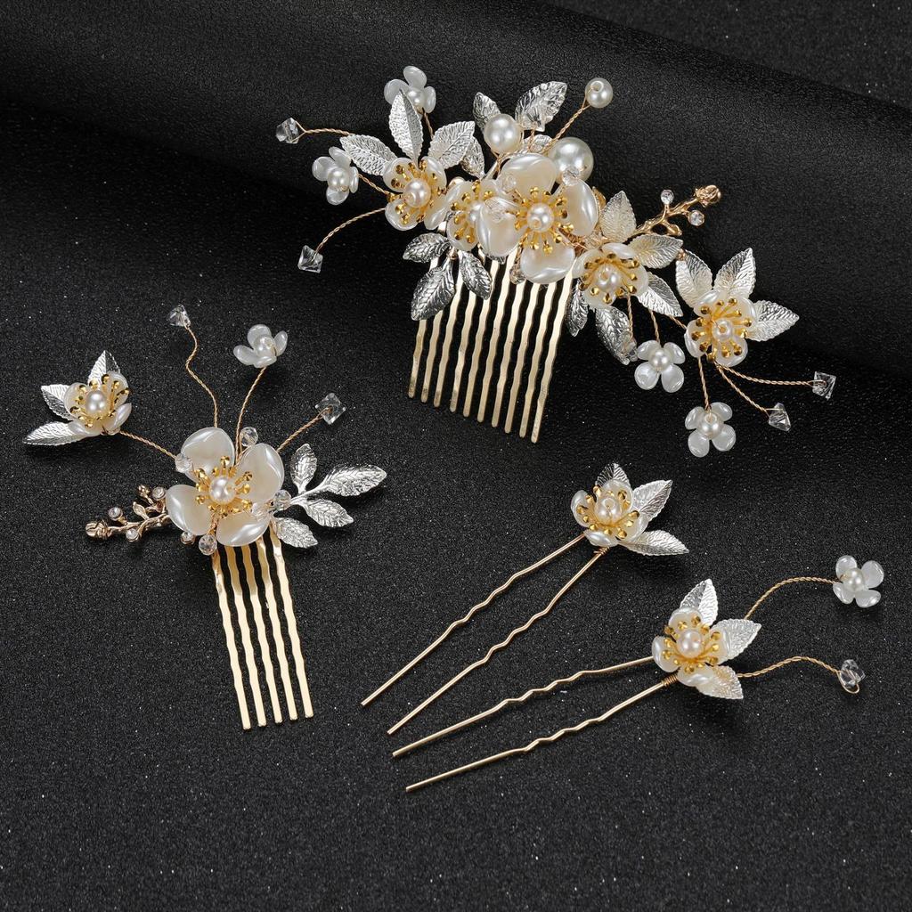 2024 Bridal Hair Comb Set: Updo Accessories for Wedding Gown & Mother's Headpiece