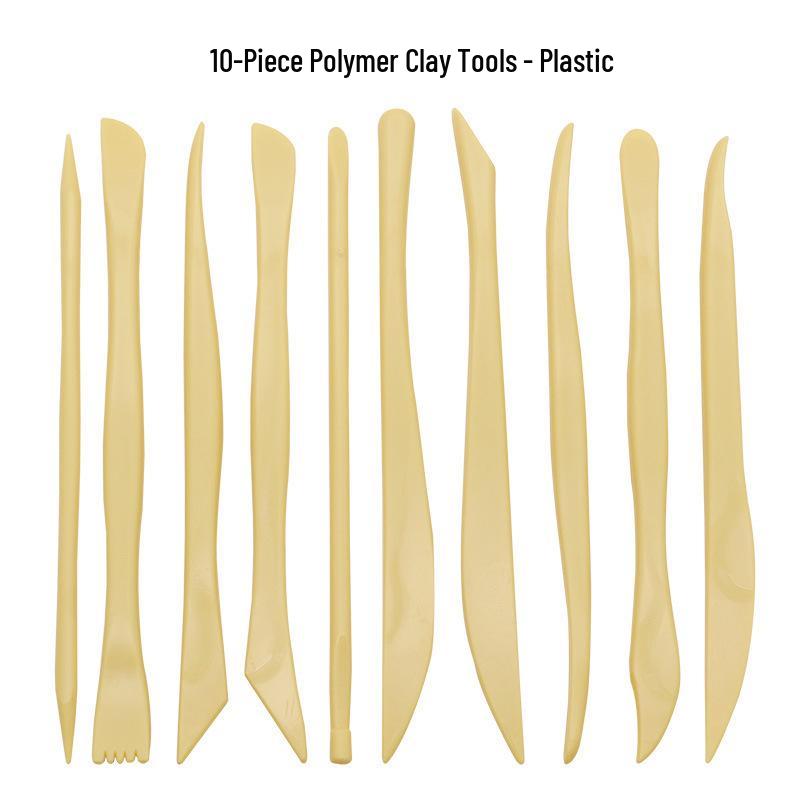 10-Piece Handmade Clay Carving Knife & Woodcut Tools Set for DIY Pottery, Portable & Practical