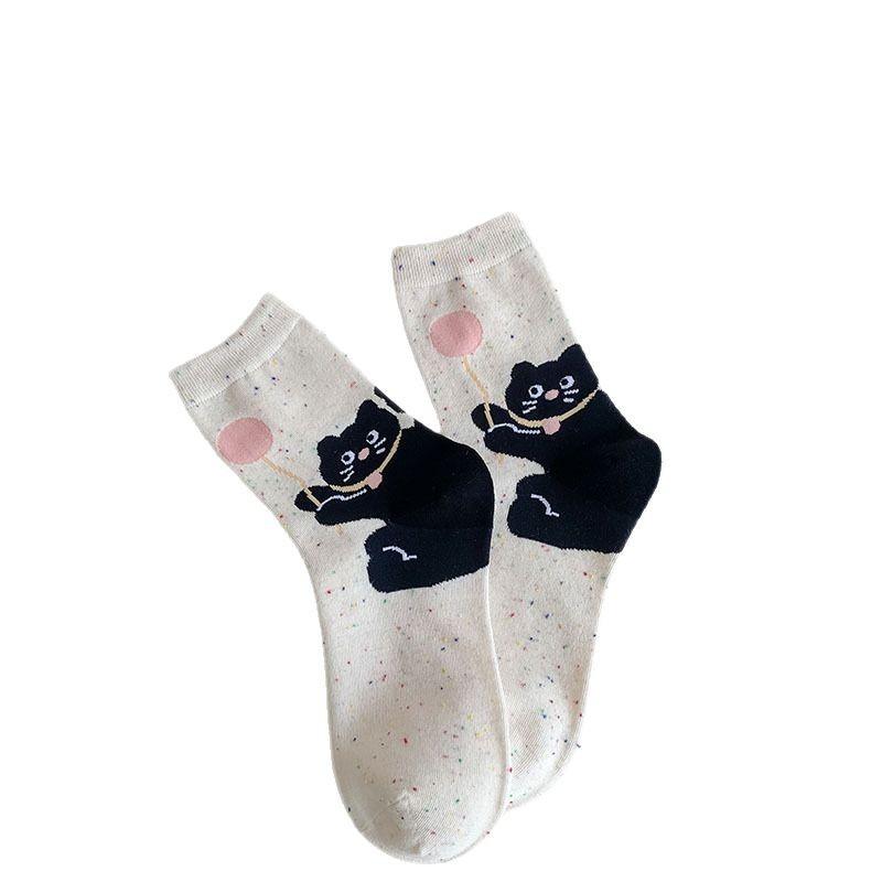 Women Socks Animal Cartoon Dog Lolita Kawaii Cute Socks College Style School Students Breathable Cotton Middle Tube Socks Gifts