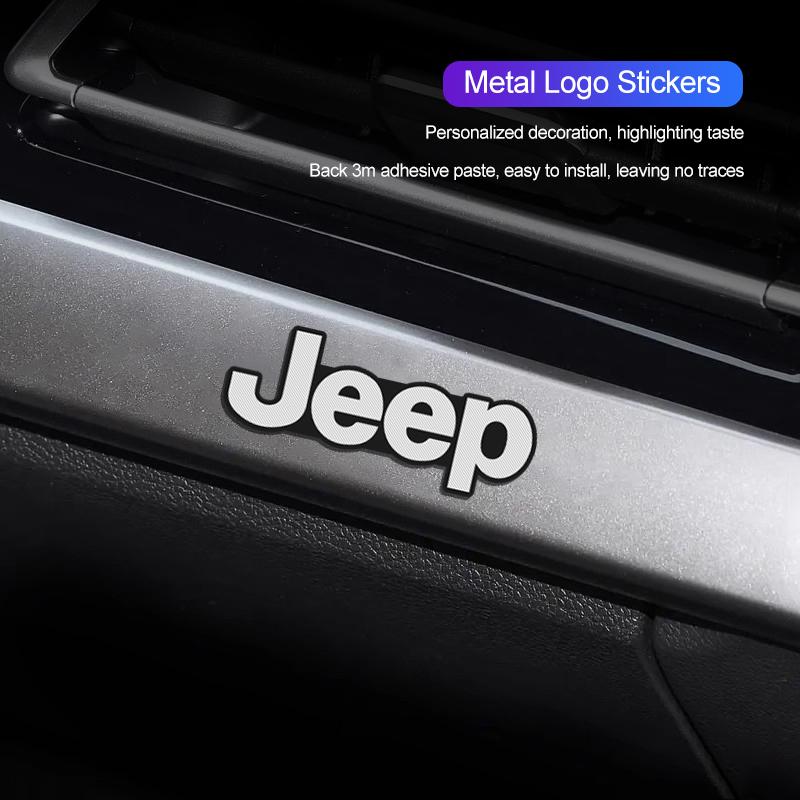 Car Speaker Metal Stickers Interior Decoration Decals For Jeep Grand Cherokee Wrangler JK Gladiator Compass Renegade Wagoneer