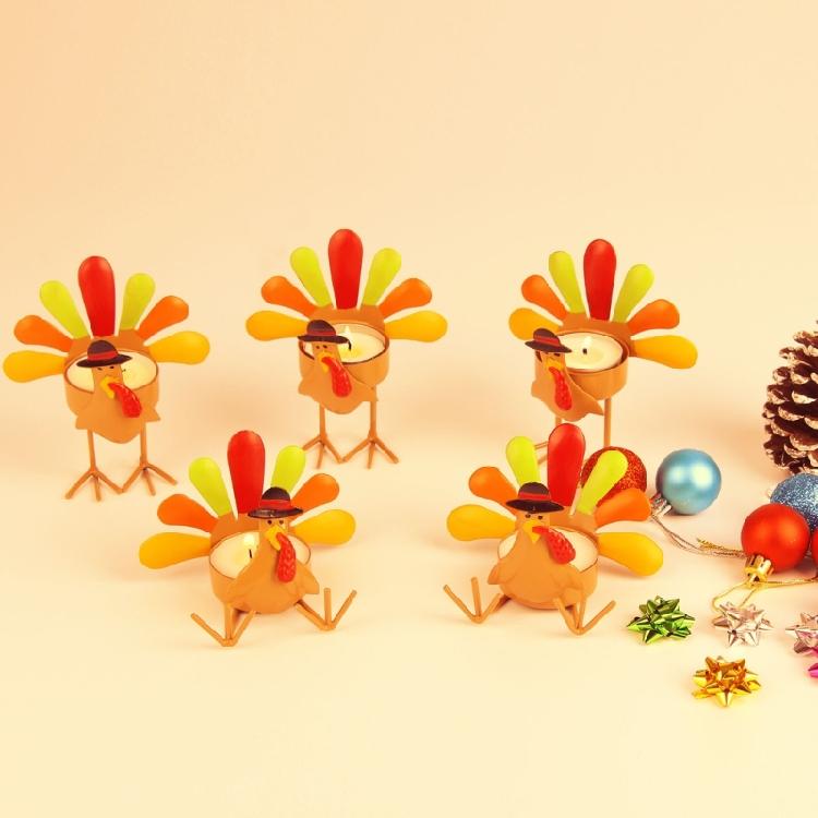 Thanksgiving Turkey Tea Light Candle Holder for Fall Thanksgiving Table Home