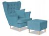 Gaja Scandinavian Family Furniture Wing Chair TURQUOISE for Feeding Kids