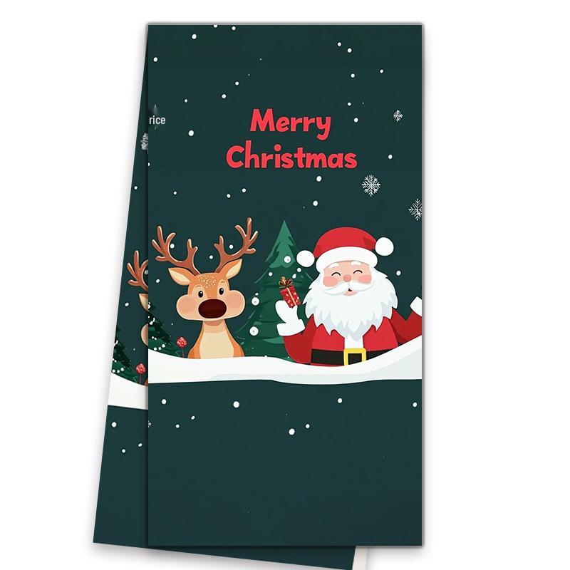 

Customizable Cartoon Double-Sided Christmas Towel with Logo 40x60 cm