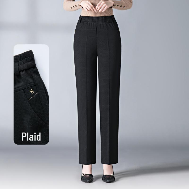 

Hengyuanxiang Women s Fleece-Lined Straight-Leg Pants, Warm and Thick for Spring/Autumn, Ideal for Middle-Aged & Elderly. 4XL for 127-140 jin, Waist 2.5-2.6 chi
