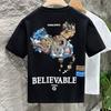 Summer Short-sleeved T-shirt Men's Breathable Soft Top Embroidered Print Casual T-shirt