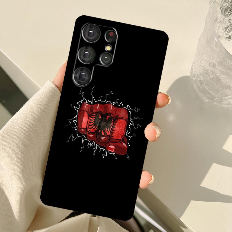 Albanian Flag Eagle For Samsung Galaxy S21 S22 Ultra Note 20 S8 S9 S10 Plus Note 10 Plus S20 FE Phone Cover