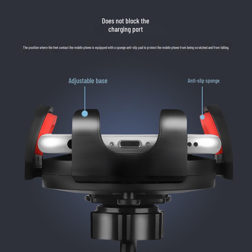 Telescopic Car Phone Holder with Dashboard Suction Cup and Stable Clip