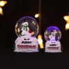 Christmas Snow Globe with Colorful Lighting Lovely Shape Desktop Decor Santa Claus Snowman Glass Ball Ornament Children Gift