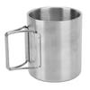 Outdoor Camping Cup Stainless Steel Camping Mug Double Insulated Coffee Cup with Folding Handle for