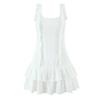 French Niche Sweet Lotus Leaf Edge Waist Thin Embroidery Sleeveless Mini Dress Women's Summer Pure Desire Suspender Short Skirt