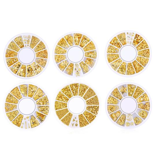 1 Set Nail Jewelry High Durability Decorative Metal Stars Moon Style 3D Nail DIY Jewelry Charms