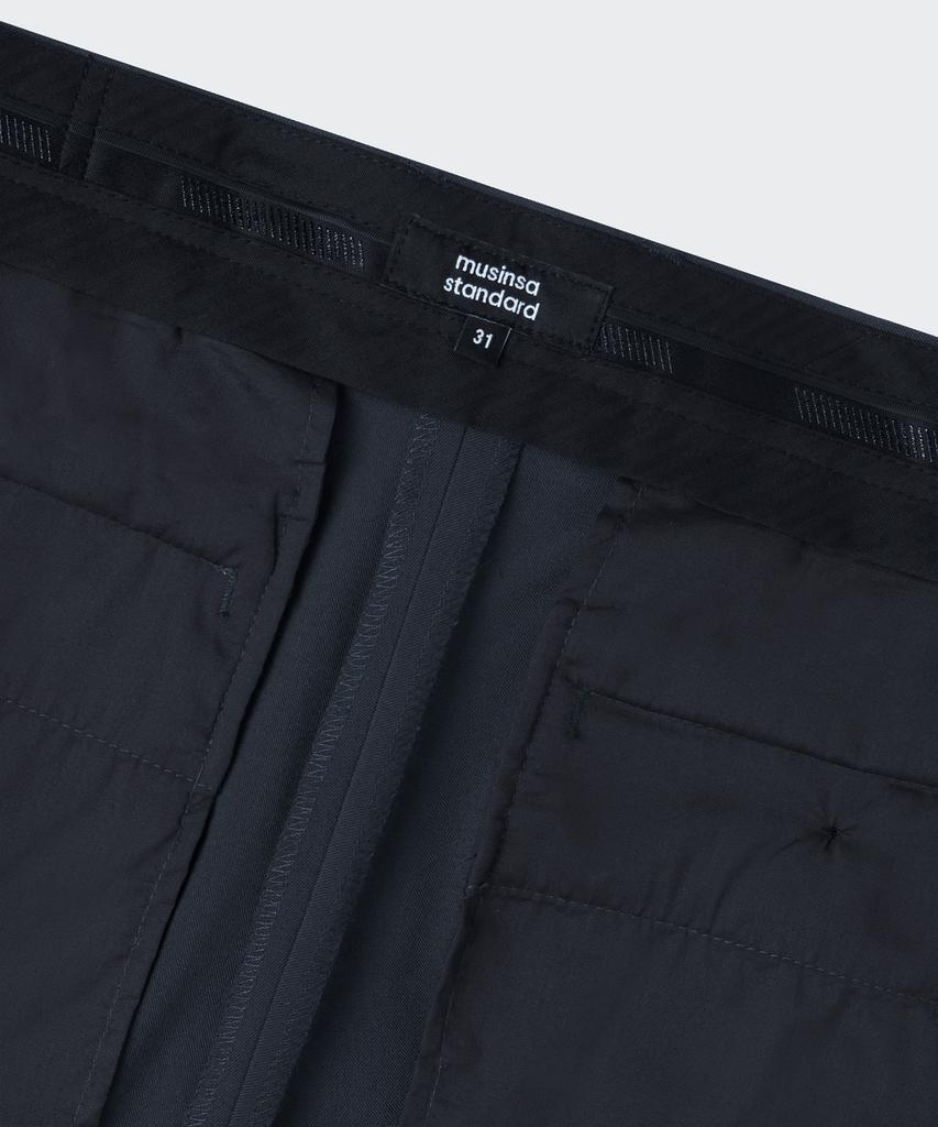 MUSINSA STANDARD Semi-Wide Hidden Banding Slacks [Iron Gray]