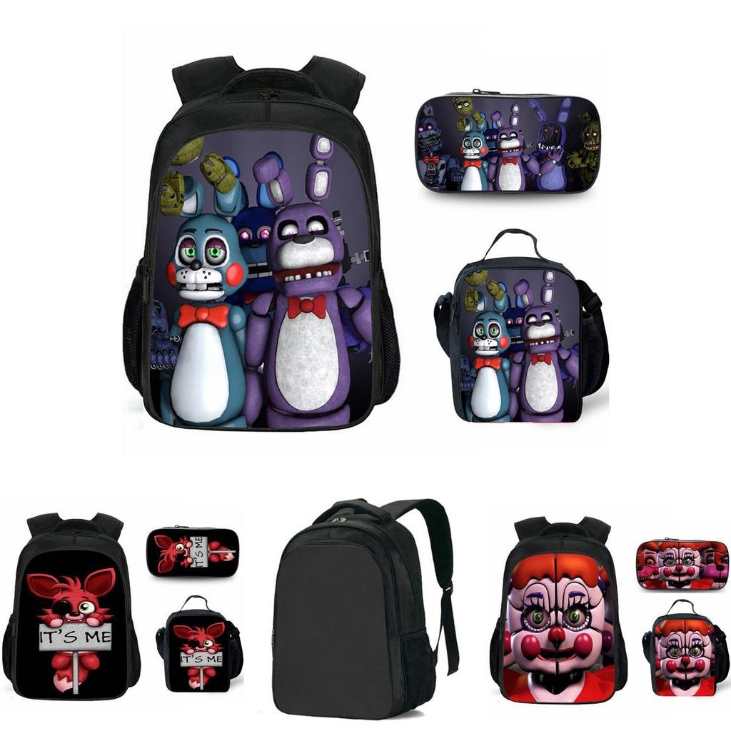 Vibrant Five Nights At Freddys Backpack Set With Lunch Bag And Pencil Case