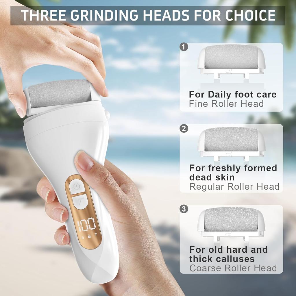 Remover for Feet,Professional Pedicure Kit Rechargeable Foot File Hard Skin Remover for Cracked Heels &Dead Skin