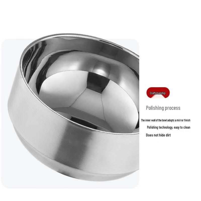 DISHJOY 304 Stainless Steel Double-Layer Insulated Bowl