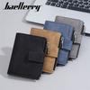 Baellerry Artificial Leather Short Wallets for Men Vintage Design Business Card Holder Zipper Cash Bag Packs Coin Purse