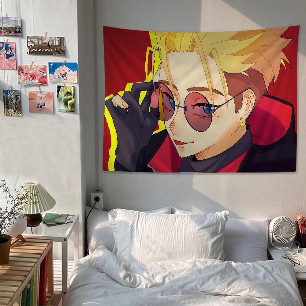 Anime Trigun Stampede Tapestry Art Printing Japanese Wall Tapestry Anime Wall Hanging Home Decor