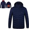 Electric Heated Hooded Winter Heating Padded Down Size Blue Men's Jacket, Jacket, Wear, Jacket, Eco-Friendly Jacket, Small,