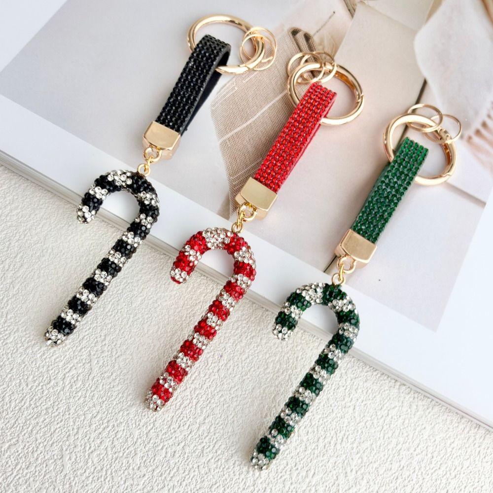 Christmas Tree Santa Claus Keychain Cane Metal Xmas Pendant Christmas Gifts