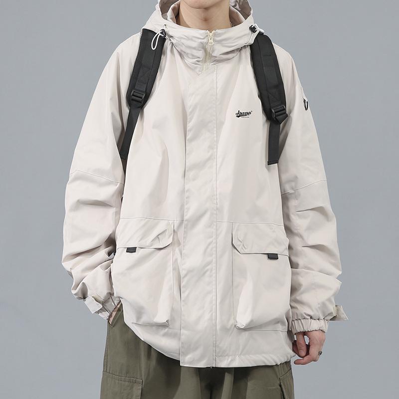 

Мужская модная японско-американская рабочая куртка на весну и осень — большой размер, повседневная и стильная M хаки