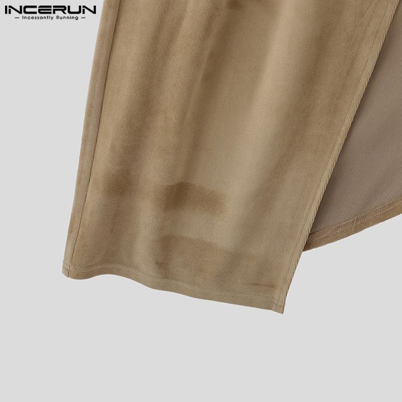 INCERUN Podzim Zima Pánské Kulatý Výstřih Dlouhý Rukáv Nepravidelné Vysoké Rozparky Dlouhé Topy Svetry