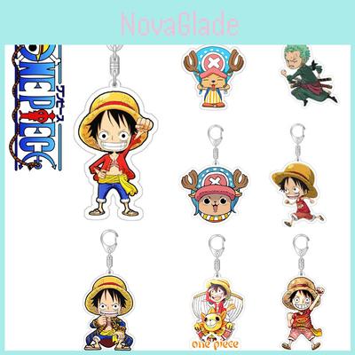 One Piece Luffy Zoro Roberto Keychain Toy Bag Pendant Double Sided Acrylic Gift For Kids