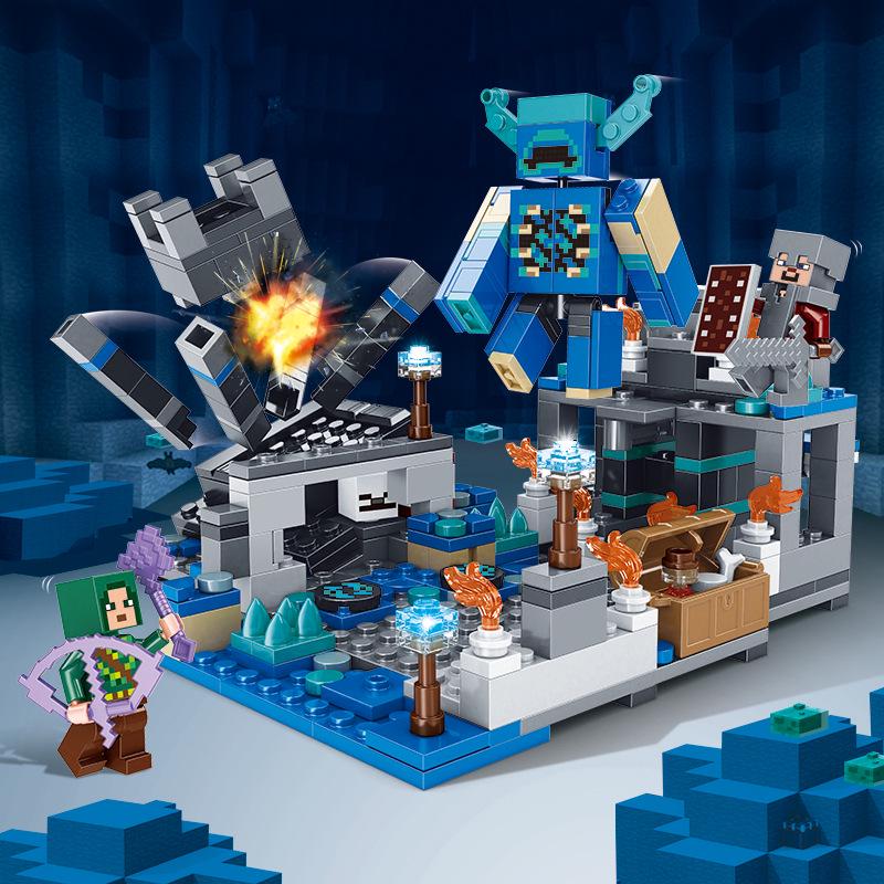 Minecraft-Themed Cave Village Construction Set for Kids - Educational Puzzle with Building Blocks